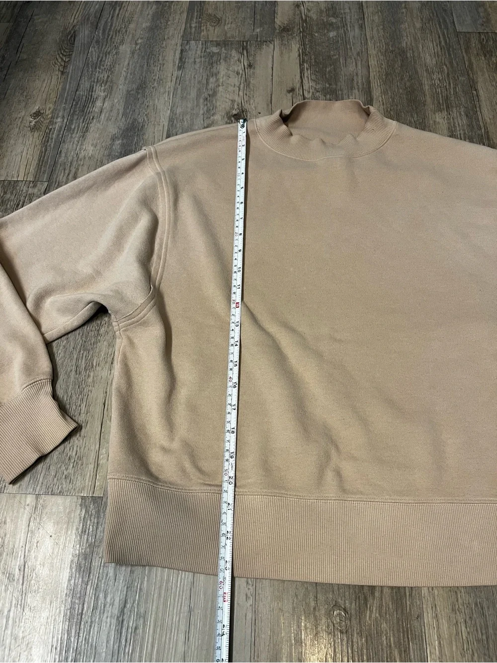 Alo Yoga Freestyle Sweater Mock Neck Beige Size Small Casual Travel Lounge
